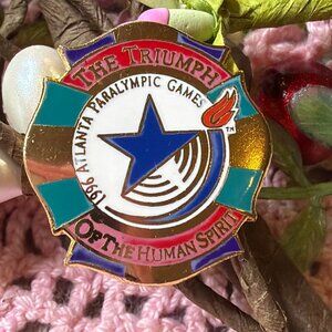 1996 Atlanta Paralympic Games The Triumph Of The Human Spirit Lapel Pin Blaze